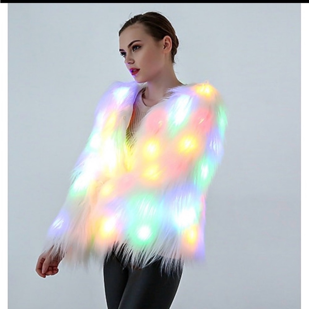 LED Light-Up Faux Fur Jacket